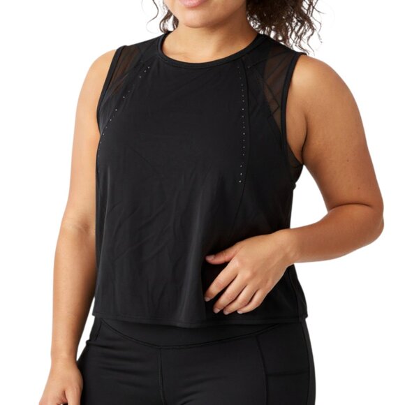 Lululemon Size 12 Sculpt Cropped Tank Lightweight Black Mesh $58 NWT Athletica - Picture 1 of 12